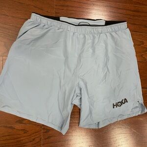 Hoka One One Running Shorts Men’s Large Delft Blue Glide 2-In-1 Training